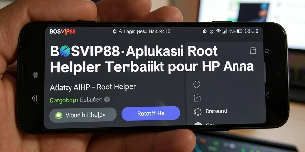 Tampilan antarmuka aplikasi BOSVIP88 sebagai Root Helper yang intuitif.