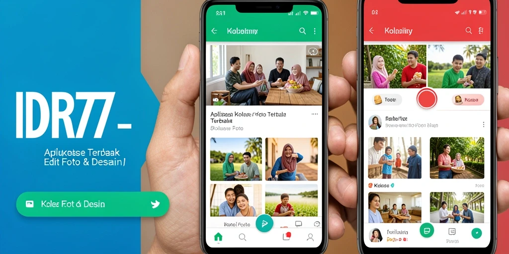 Antarmuka pengguna IDR77 untuk membuat kolase foto yang menarik.