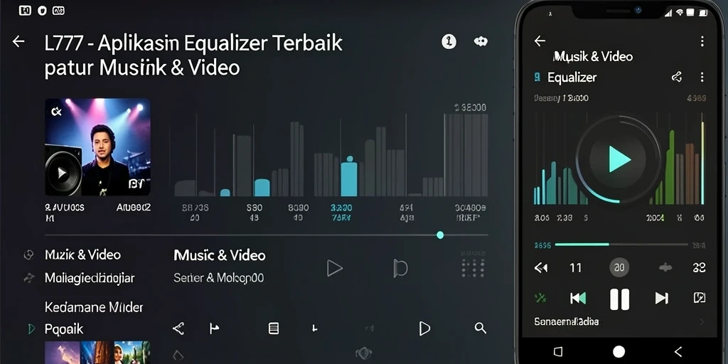 Antarmuka pengguna L777 yang intuitif untuk pengaturan Equalizer.