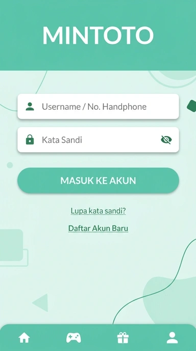 Tampilan halaman login mintoto